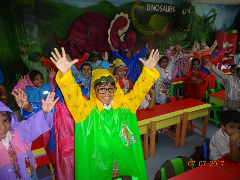 When Clouds Rumble In The Sky, My Raincoat Keeps Me Safe And Dry (Monsoon Activity): An exciting activity which enthralled our young minds was the “raincoat activity”.